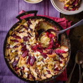 SPONSORED: Plum skillet cake from The Great British Bake Off Cookbook 