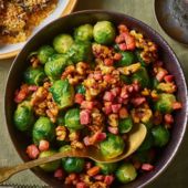 Brussels sprouts with pancetta and walnuts