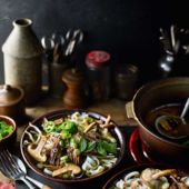 Meaty mushroom pho