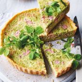 Pea, ham and mint quiche