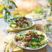 Lime and coconut pork belly salad
