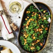 Kale and celeriac with pumpkin seeds