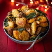 Smashed stuffing roasties