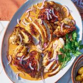 Curried spatchcock chicken and potatoes