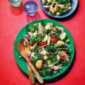 Smoked mackerel, kale and potato salad