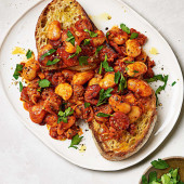 Cheat's fabada on toast