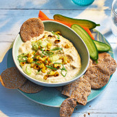 Smoky sweetcorn, tofu and miso dip
