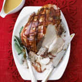 Roast turkey crown with gluten-free sage stuffing