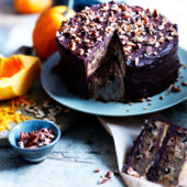 Butternut, chocolate and toasted pecan cake