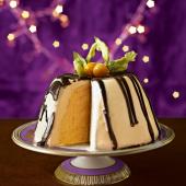 Blood orange and chocolate ice cream bombe