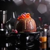 Clementine, date and hazelnut Christmas pudding 