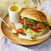 Veal and Parmesan burgers with anchovy mayonnaise