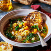 Kale ribollita with griddled sourdough 