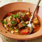 Lamb stew with artichokes, cannellini beans and sunsoaked tomatoes 