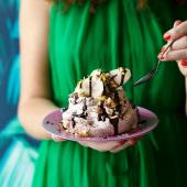 Chocolate and banana pavlovas