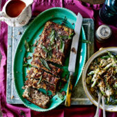 Savoury parsnip and pecan slice