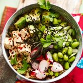 Hawaiian poke with tofu and avocado