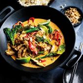 Thai-style peanut pork with Tenderstem
