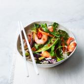 Sticky chilli prawn stir-fry