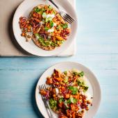 Spiced chickpea and sweet potato flatbreads