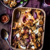 Spicy Italian savoury bread pudding