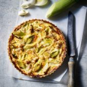Leek and smoked haddock tart