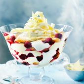 White chocolate, raspberry and limoncello trifle
