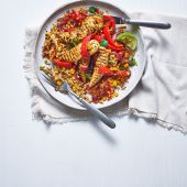 Mexican chamoy chicken with grains