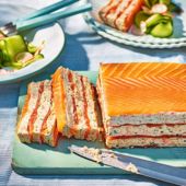 Salmon and dill terrine with cucumber and radish salad