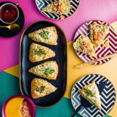 Summer herb scones with potted shrimp