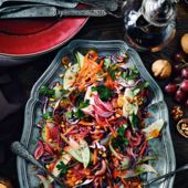 Pear and red cabbage sweet and sour slaw