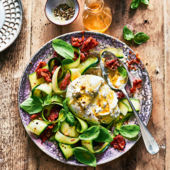 Shaved courgette salad with burrata