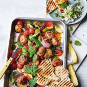 Greek-style lamb traybake 