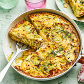 Jersey Royal and crab frittata