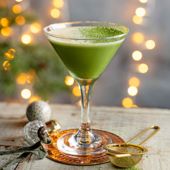 Peppermint matcha martini