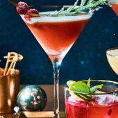 Snow-capped cranberry martini