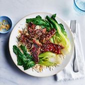 Mongolian-style sticky beef