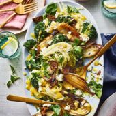 Roasted shallot, feta and pickled walnut salad