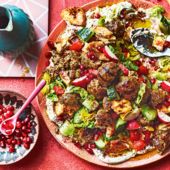 Lamb meatball pitta salad