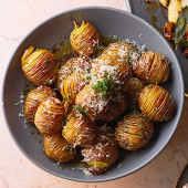Hasselback potatoes with marmite butter
