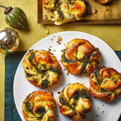 Chestnut and spinach swirls