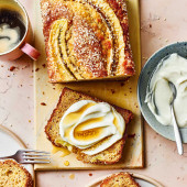 Miso banana bread with sesame sugar