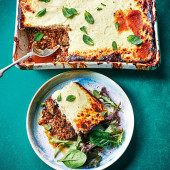 Turkey and lentil moussaka