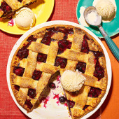 Blueberry lattice pie