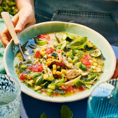 Chicken succotash broth