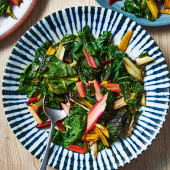 Rainbow chard in garlic butter