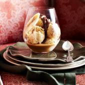 Peanut butter parfait with chocolate butterscotch