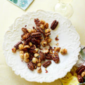 Maple, sea salt and chilli roasted nuts