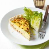 Bacon, cheese and chive quiche 