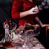 Cherry chocolate and almond brownies